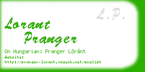 lorant pranger business card