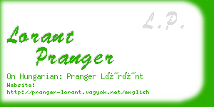 lorant pranger business card